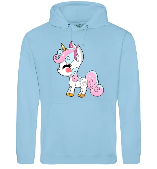 Жіноча толстовка (худі) Cute unicorn Блакитний фото