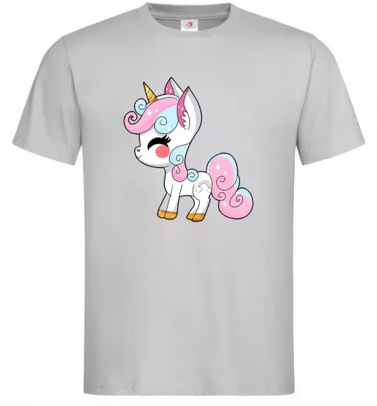 Мужская футболка Cute unicorn Серый фото