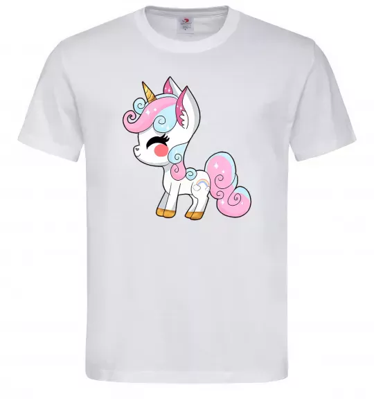 Мужская футболка Cute unicorn Белый фото