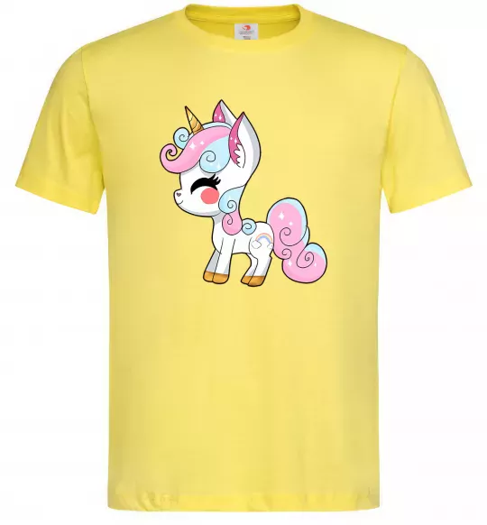 Мужская футболка Cute unicorn Лимонный фото