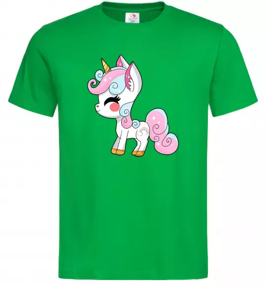 Мужская футболка Cute unicorn Зеленый фото