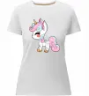 Женская премиум футболка Cute unicorn Белый фото