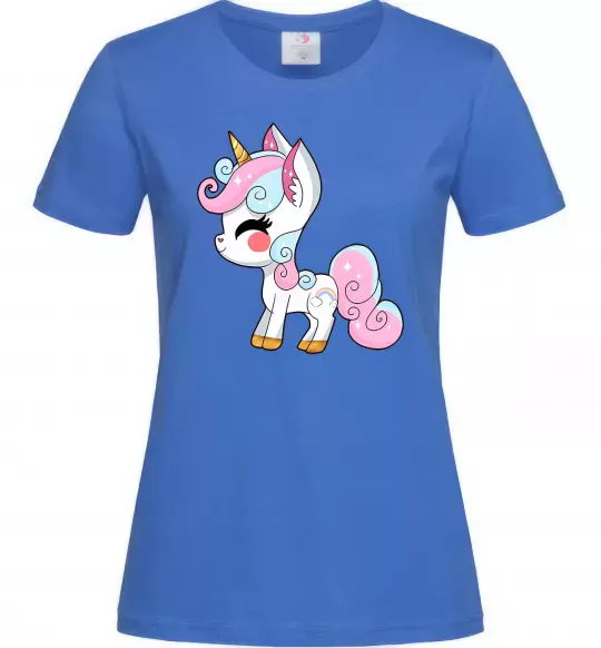 Жіноча футболка Cute unicorn Яскраво-синій фото