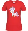 Жіноча футболка Cute unicorn Червоний Жіноча футболка Cute unicorn Червоний фото