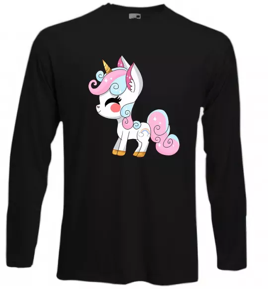 Лонгслів Cute unicorn Чорний фото