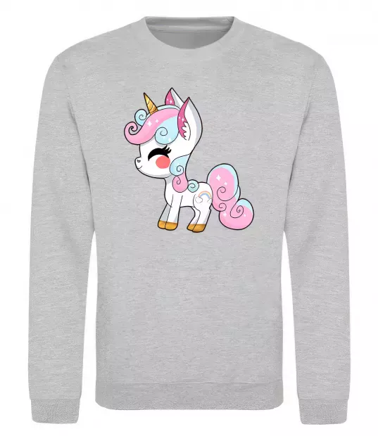 Свитшот Cute unicorn Серый меланж фото