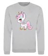 Свитшот Cute unicorn Серый меланж фото