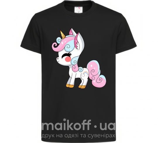 Детская футболка Cute unicorn Черный фото