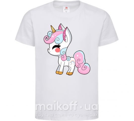 Детская футболка Cute unicorn Белый фото