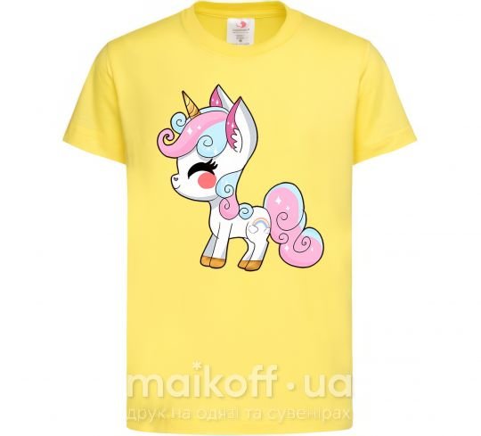 Детская футболка Cute unicorn Лимонный фото
