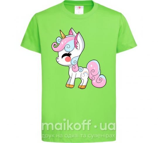 Детская футболка Cute unicorn Лаймовый фото