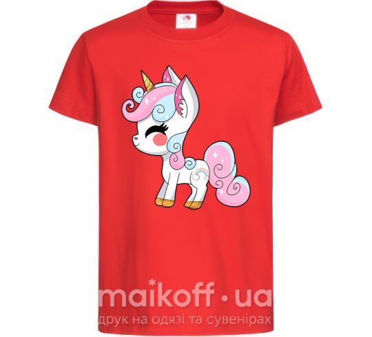 Детская футболка Cute unicorn Красный фото