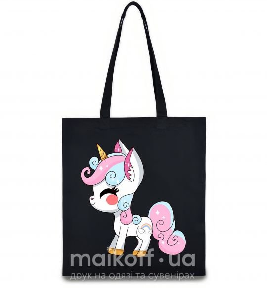 Эко-сумка Cute unicorn Черный фото