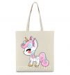Эко-сумка Cute unicorn Бежевый фото
