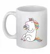 Чашка керамическая Cupcake unicorn Белый фото