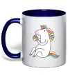 Чашка з кольоровою ручкою Cupcake unicorn Глибокий темно-синій Чашка з кольоровою ручкою Cupcake unicorn Глибокий темно-синій фото