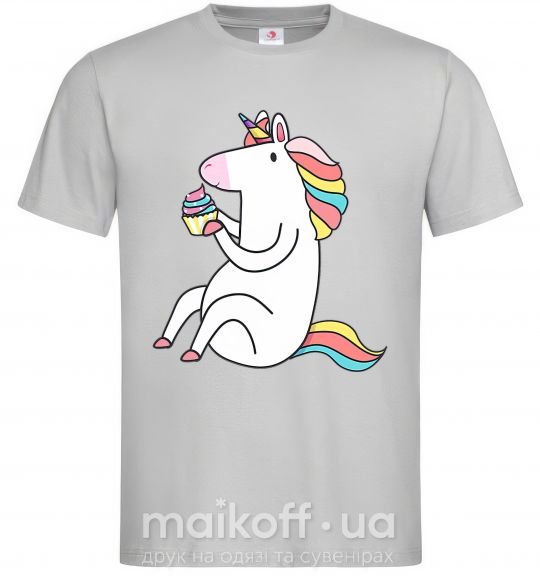 Мужская футболка Cupcake unicorn Серый фото