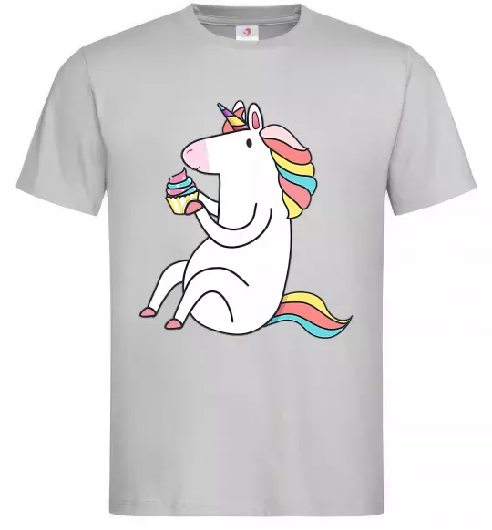 Чоловіча футболка Cupcake unicorn Сірий фото