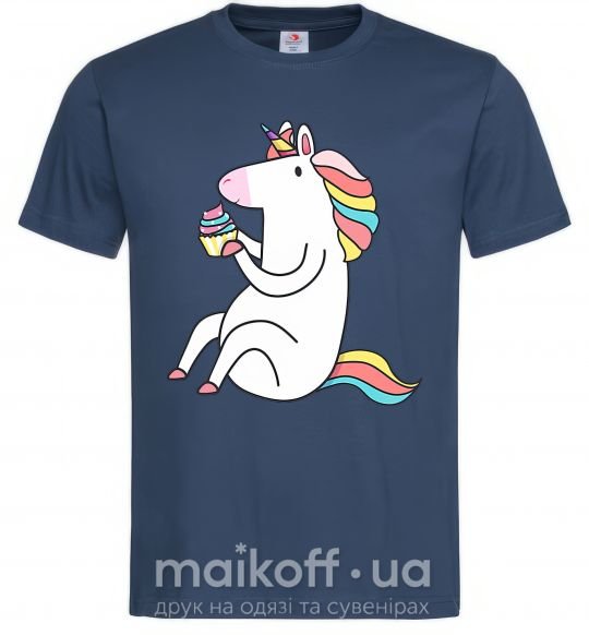 Мужская футболка Cupcake unicorn Темно-синий фото