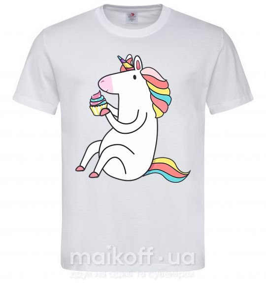 Мужская футболка Cupcake unicorn Белый фото