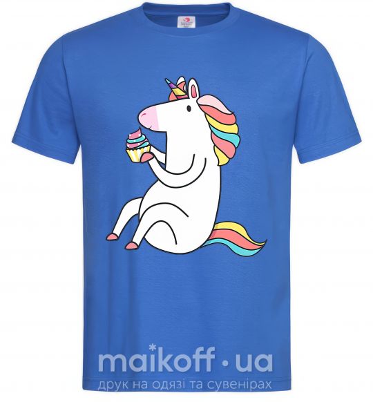 Мужская футболка Cupcake unicorn Ярко-синий фото