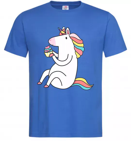 Чоловіча футболка Cupcake unicorn Яскраво-синій фото