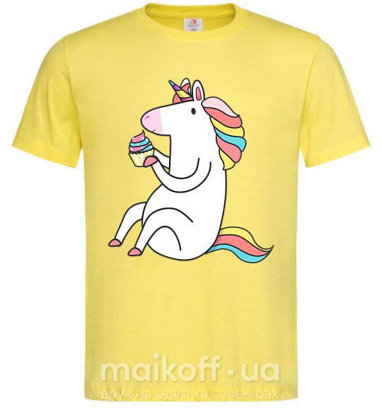 Мужская футболка Cupcake unicorn Лимонный фото
