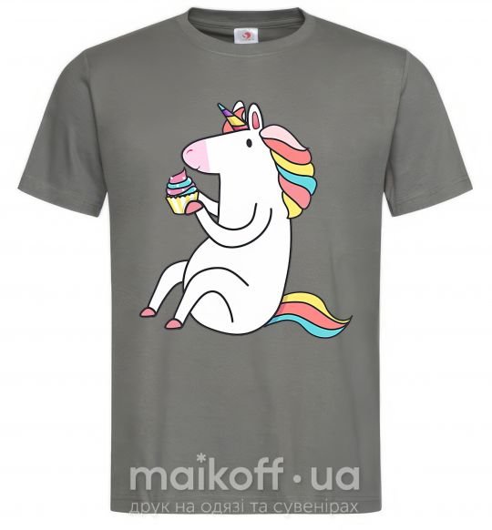 Чоловіча футболка Cupcake unicorn Графіт фото