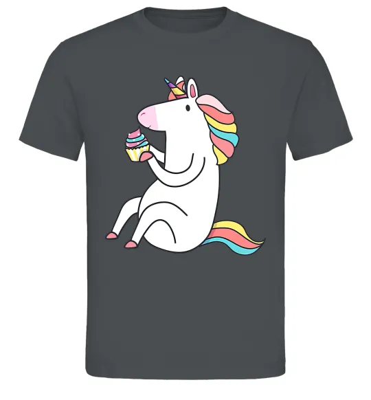 Чоловіча футболка Cupcake unicorn Графіт фото