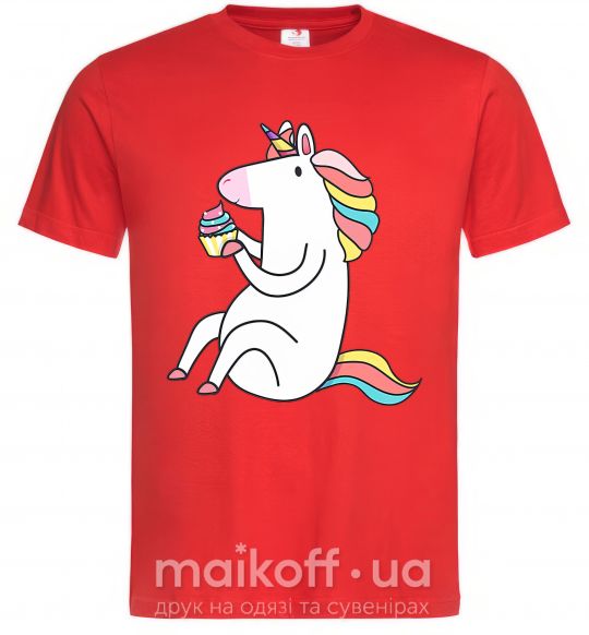 Мужская футболка Cupcake unicorn Красный фото
