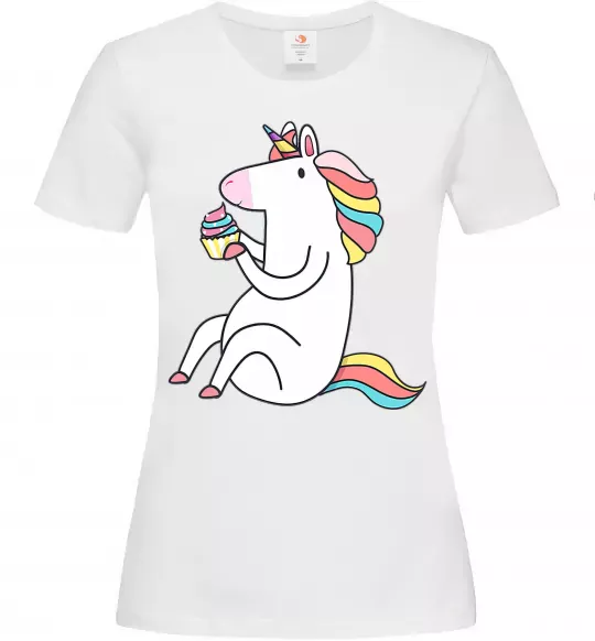Женская футболка Cupcake unicorn Белый фото
