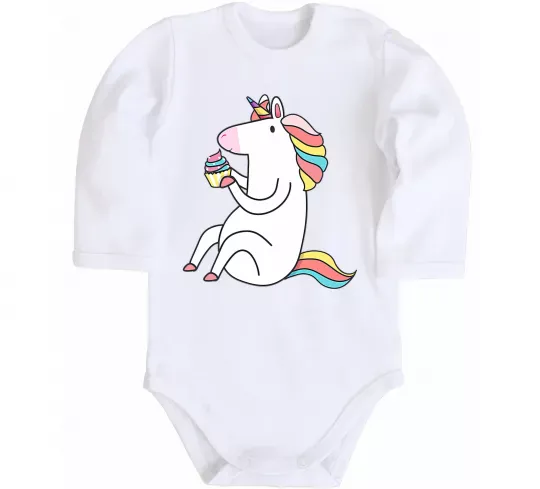 Детский боди Cupcake unicorn Белый фото
