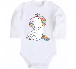 Детский боди Одноріг з зіркою Белый фото