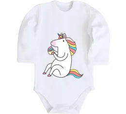 Детский боди Green unicorn Белый фото