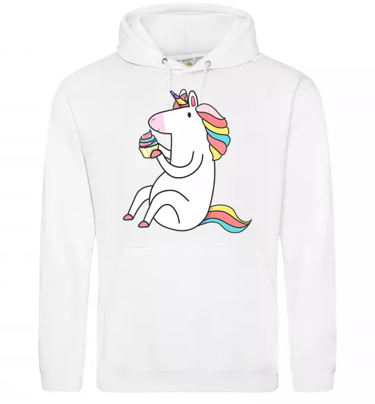 Чоловіча толстовка (худі) Cupcake unicorn Білий фото
