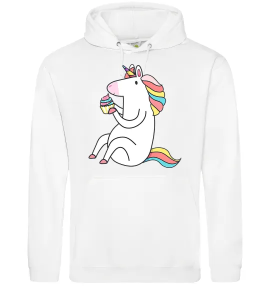 Женская толстовка (худи) Cupcake unicorn Белый фото