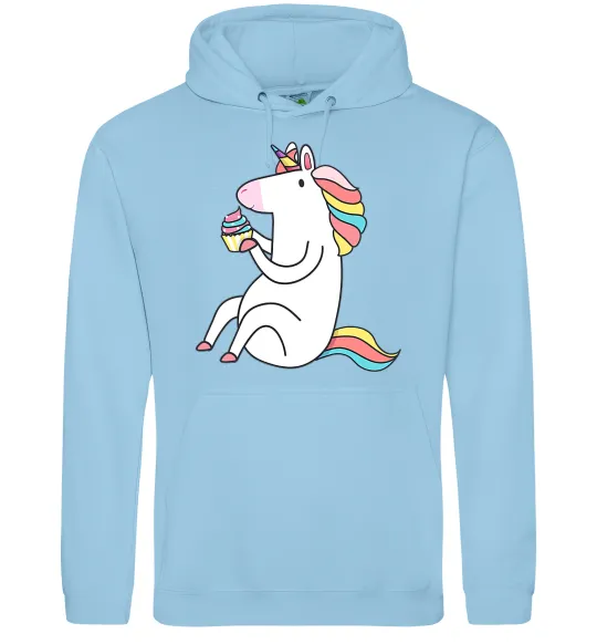 Жіноча толстовка (худі) Cupcake unicorn Блакитний фото