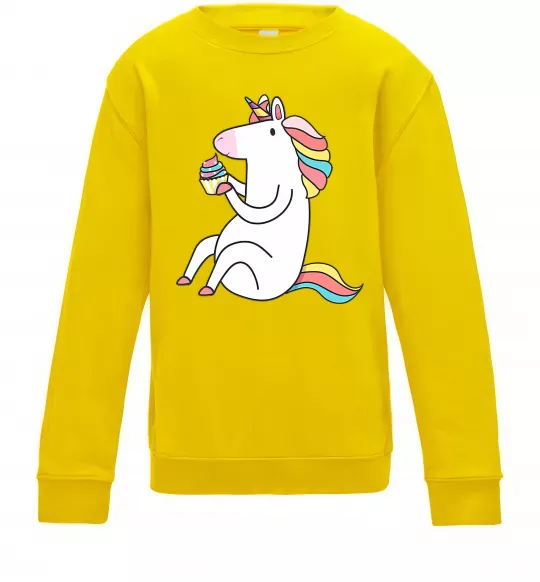 Детский Свитшот Cupcake unicorn Солнечно желтый фото