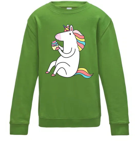 Детский Свитшот Cupcake unicorn Лаймовый фото