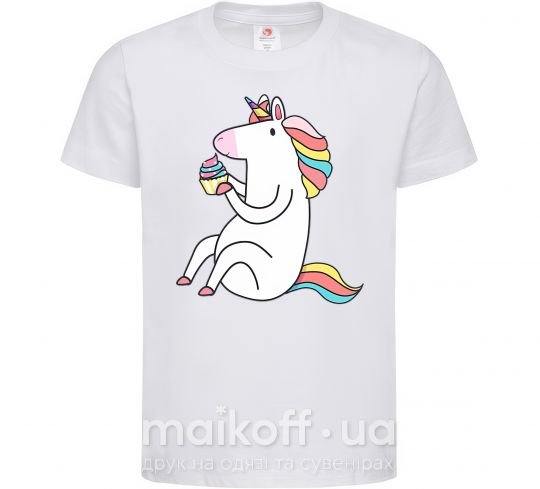 Детская футболка Cupcake unicorn Белый фото