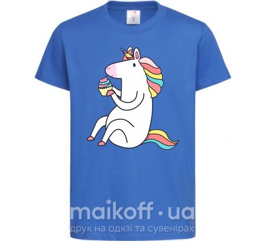 Детская футболка Cupcake unicorn Ярко-синий фото