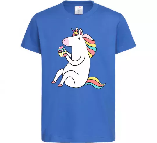 Дитяча футболка Cupcake unicorn Яскраво-синій фото