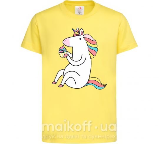 Детская футболка Cupcake unicorn Лимонный фото