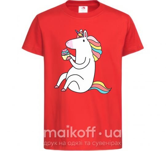Детская футболка Cupcake unicorn Красный фото