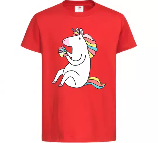 Дитяча футболка Cupcake unicorn Червоний фото