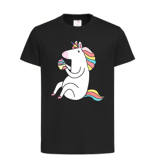 Дитяча футболка Cupcake unicorn Чорний фото