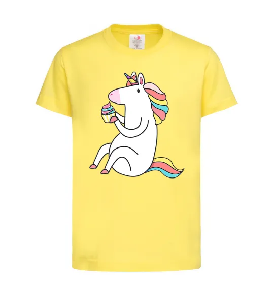 Дитяча футболка Cupcake unicorn Лимонний фото