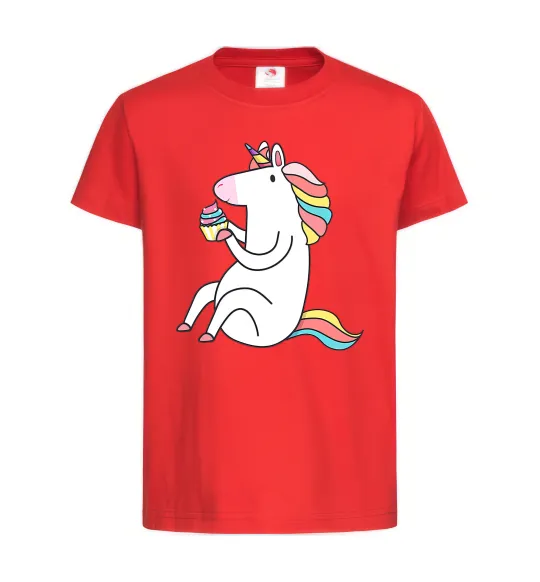 Дитяча футболка Cupcake unicorn Червоний фото