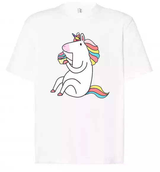 Футболка Оверсайз Cupcake unicorn Белый фото