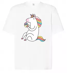 Футболка Оверсайз Unicorn bath Белый фото